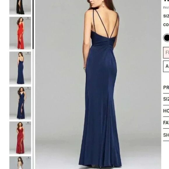 V Neck Long Dress With Wrap Front And Leg Slit, Like New - Picture 2 of 12